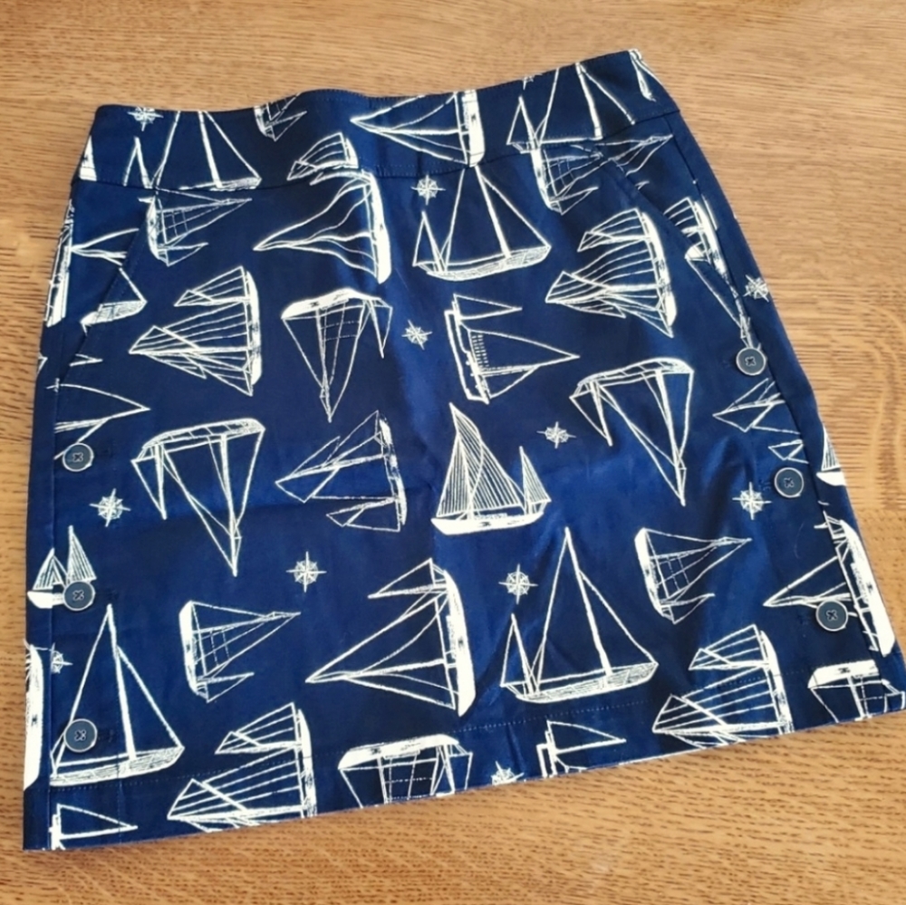 Talbots navy Sailing skirt